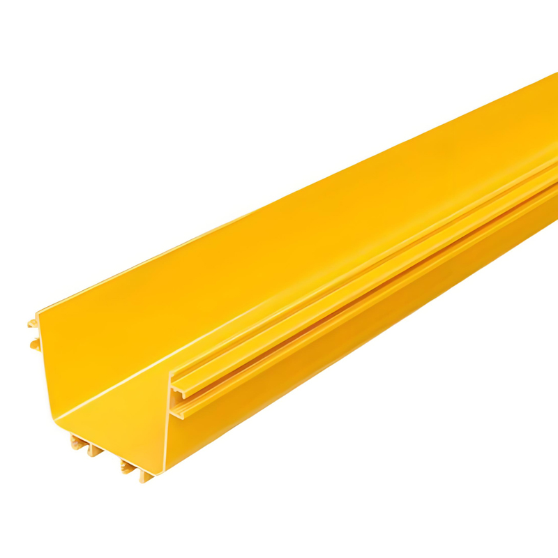 Canal guía de fibra de PVC/ABS de 120 mm*100 mm, Pantone amarillo 123C