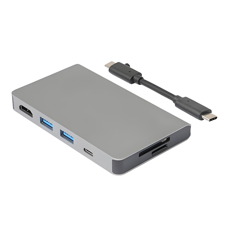 USB 3.1 Tipo-C a USB 3.0X2+MicroSD+SD/MMC+PD Cargando A